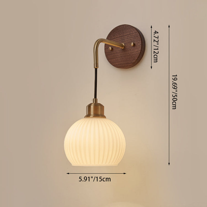 Round Dome Striped Glass Wall Lamp
