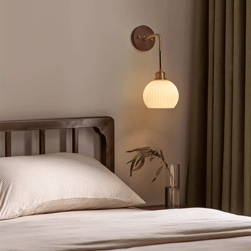Round Dome Striped Glass Wall Lamp