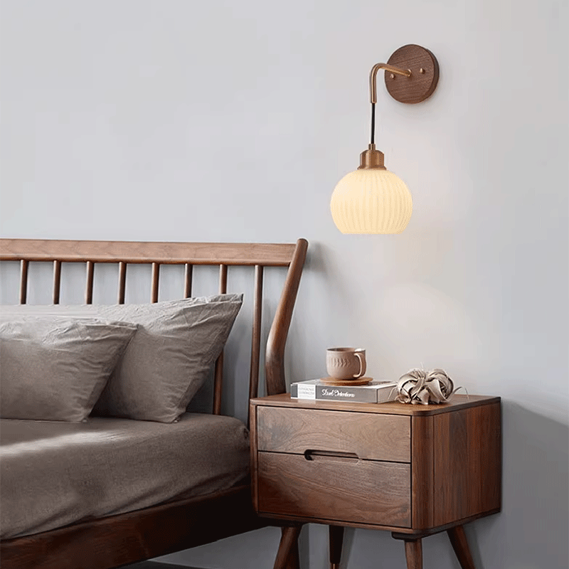 Round Dome Striped Glass Wall Lamp