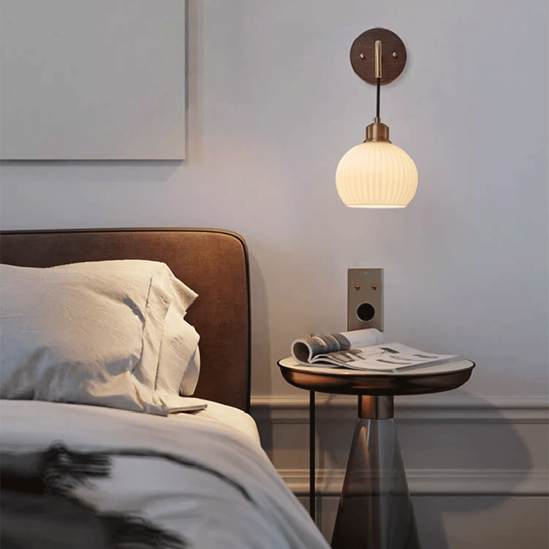Round Dome Striped Glass Wall Lamp
