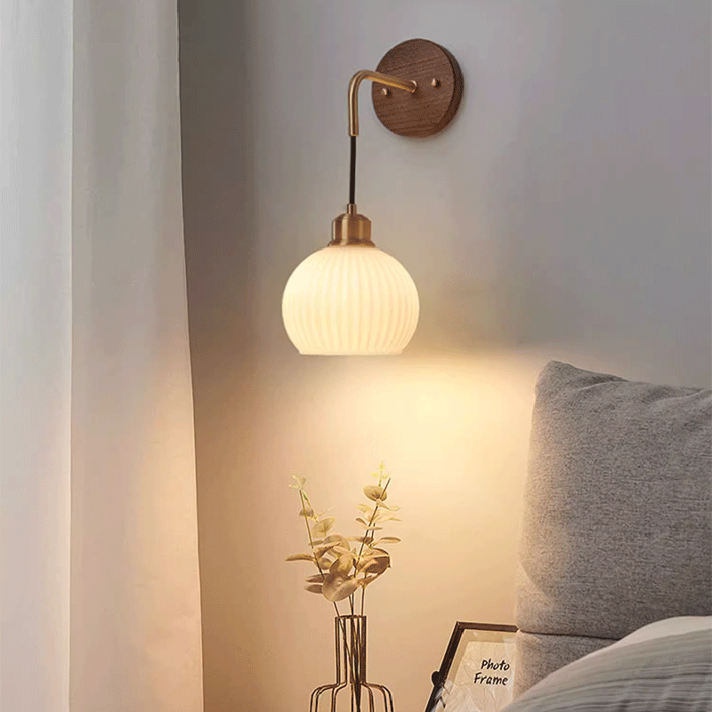 Round Dome Striped Glass Wall Lamp