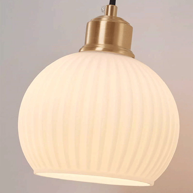 Round Dome Striped Glass Wall Lamp