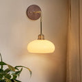 Oval Flower Glass Copper Wall Lamp