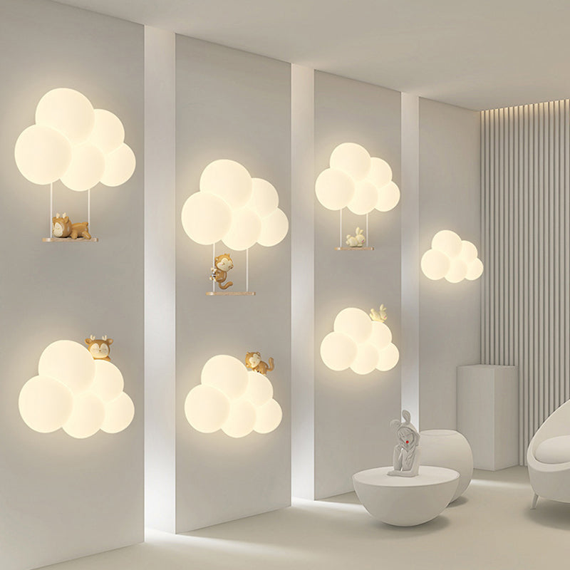 Round Cloud Shape Animal Wall Lamp