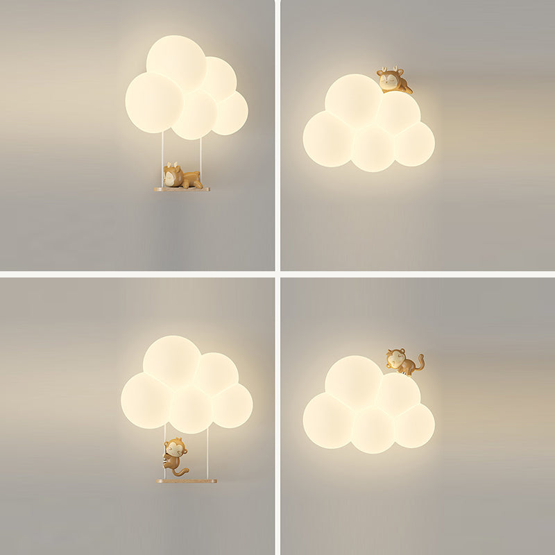 Round Cloud Shape Animal Wall Lamp