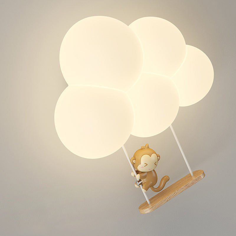 Round Cloud Shape Animal Wall Lamp