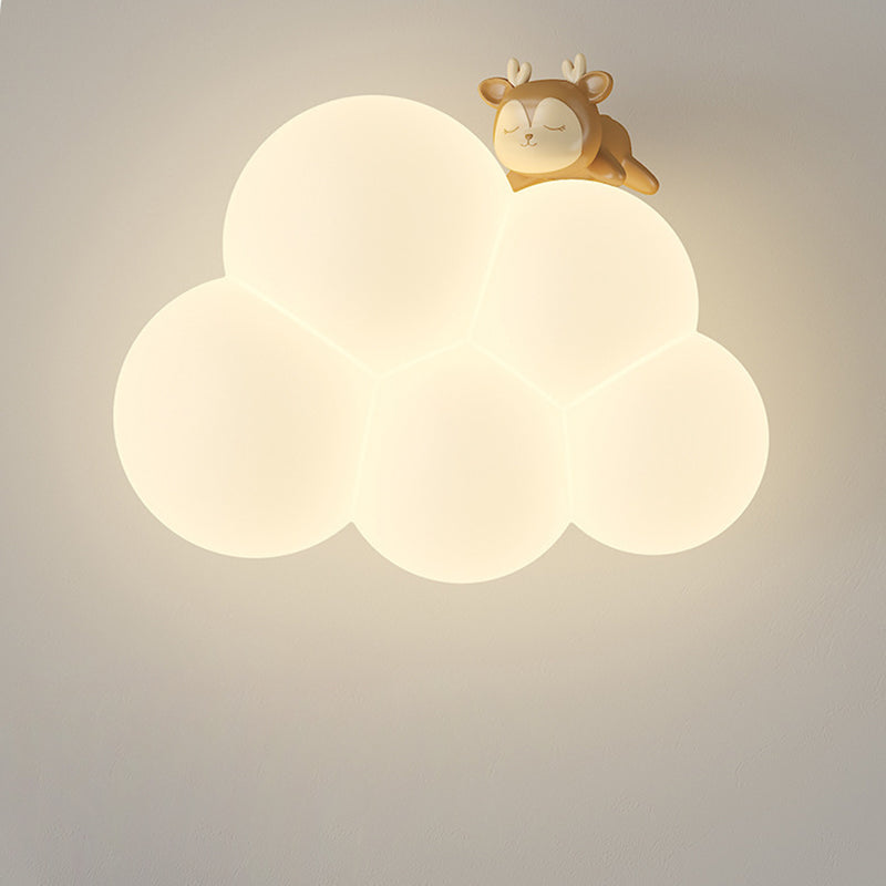 Round Cloud Shape Animal Wall Lamp