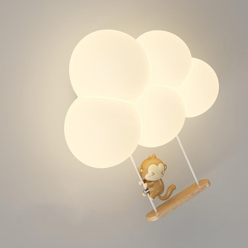 Round Cloud Shape Animal Wall Lamp