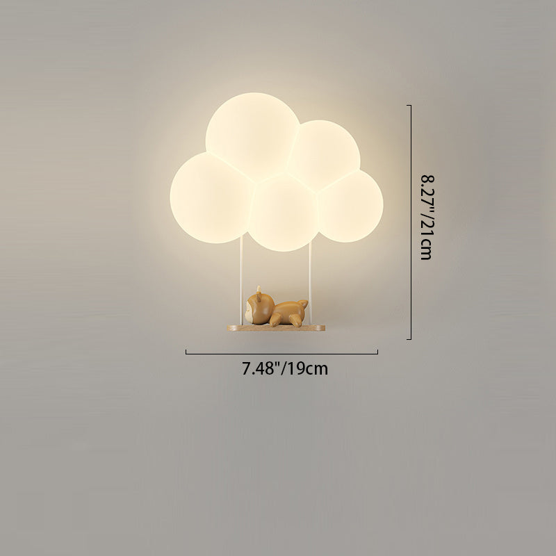 Round Cloud Shape Animal Wall Lamp