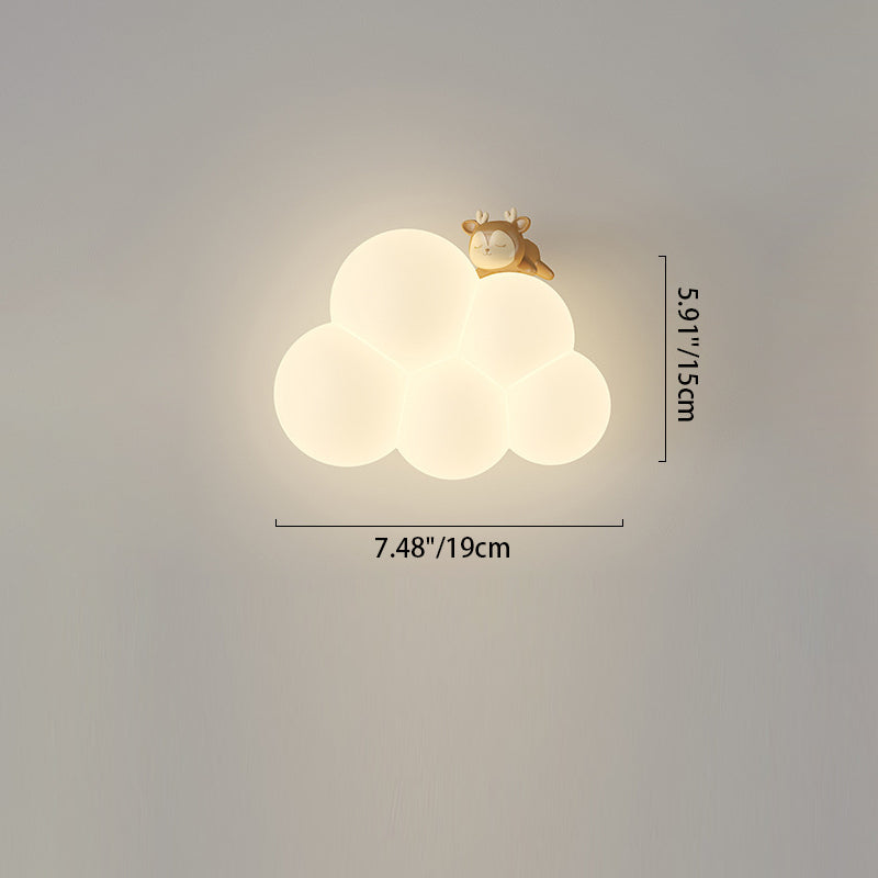 Round Cloud Shape Animal Wall Lamp