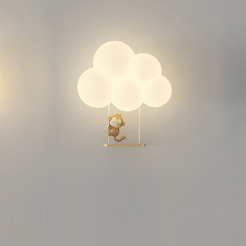Round Cloud Shape Animal Wall Lamp