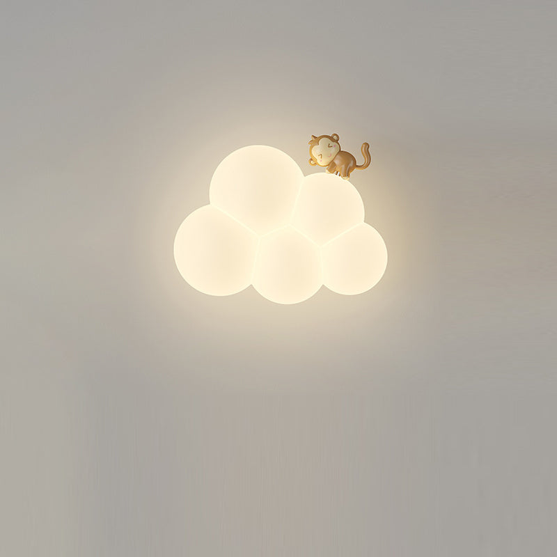 Round Cloud Shape Animal Wall Lamp