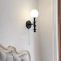 Cylinder Globe Wood Glass Wall Lamp