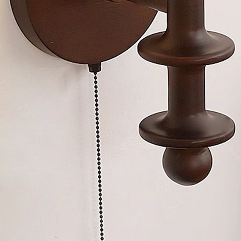 Cylinder Globe Wood Glass Wall Lamp