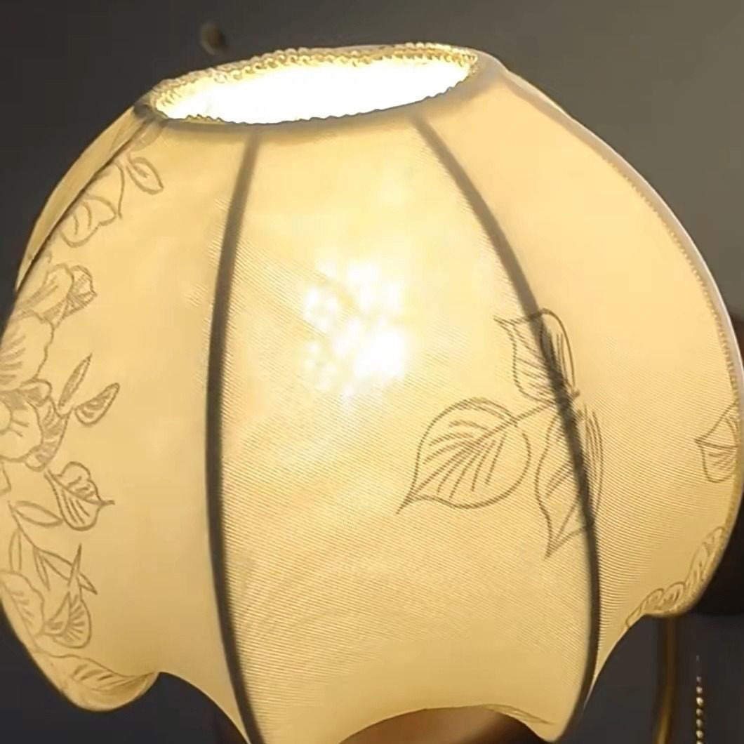Curved Pole Domed Floral Wall Lamp