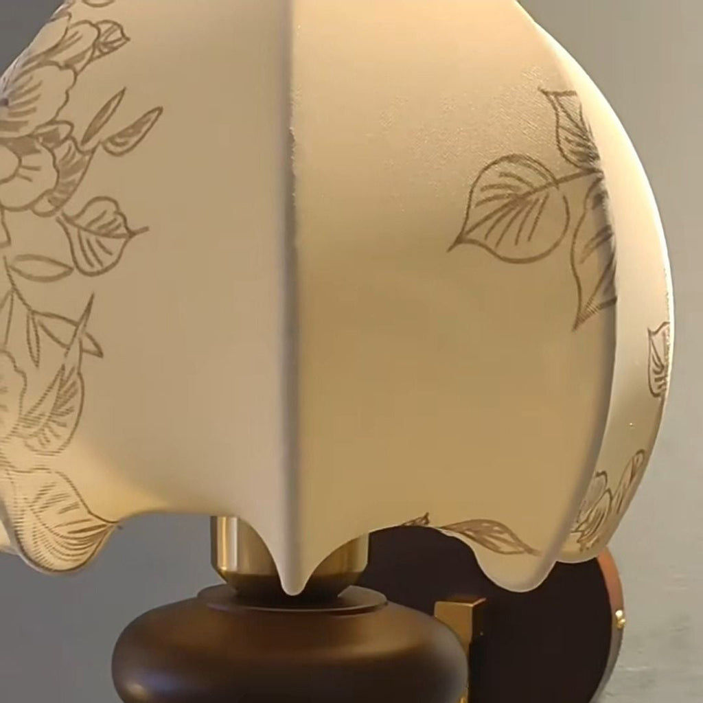 Curved Pole Domed Floral Wall Lamp