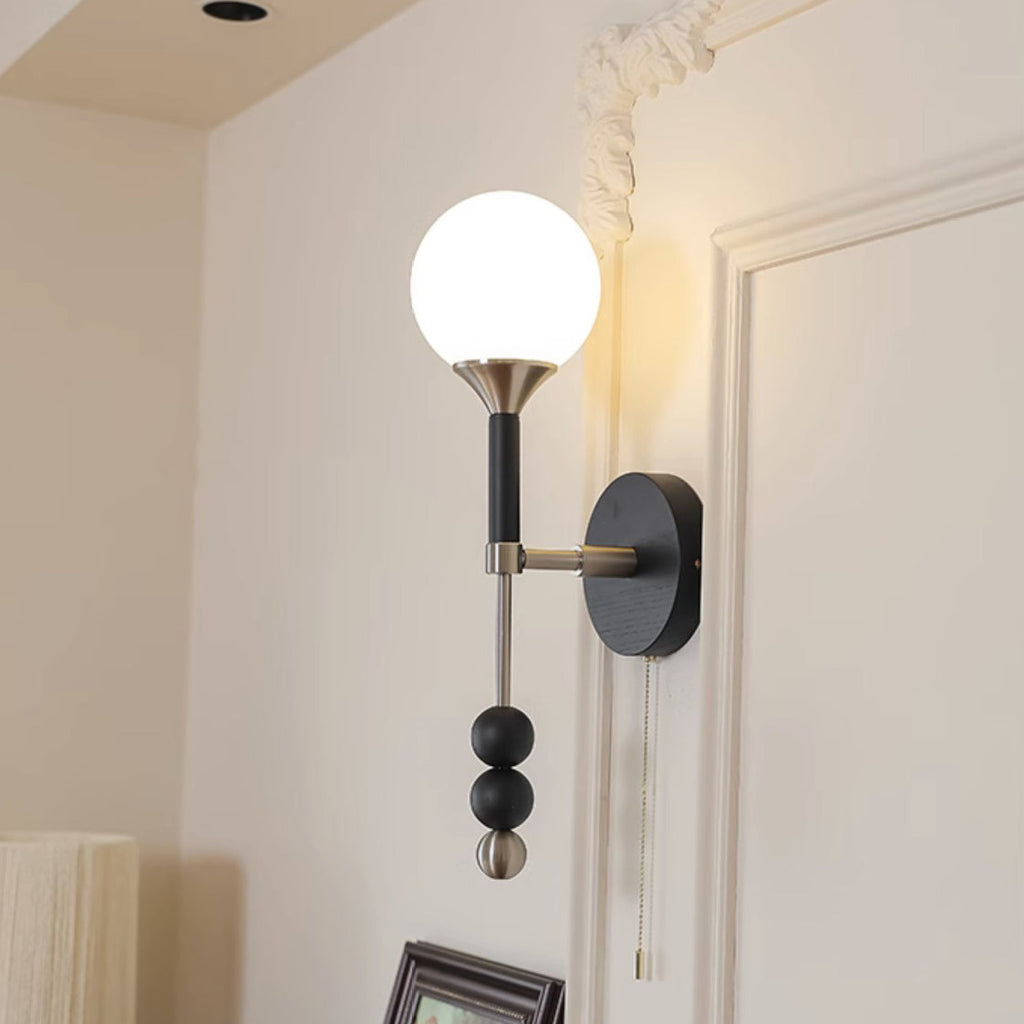 Cylinder Orb Beads Alloy Wall Lamp