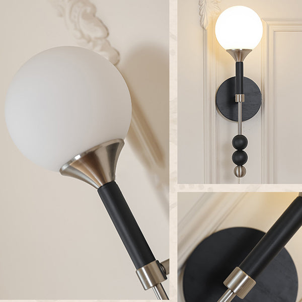 Cylinder Orb Beads Alloy Wall Lamp