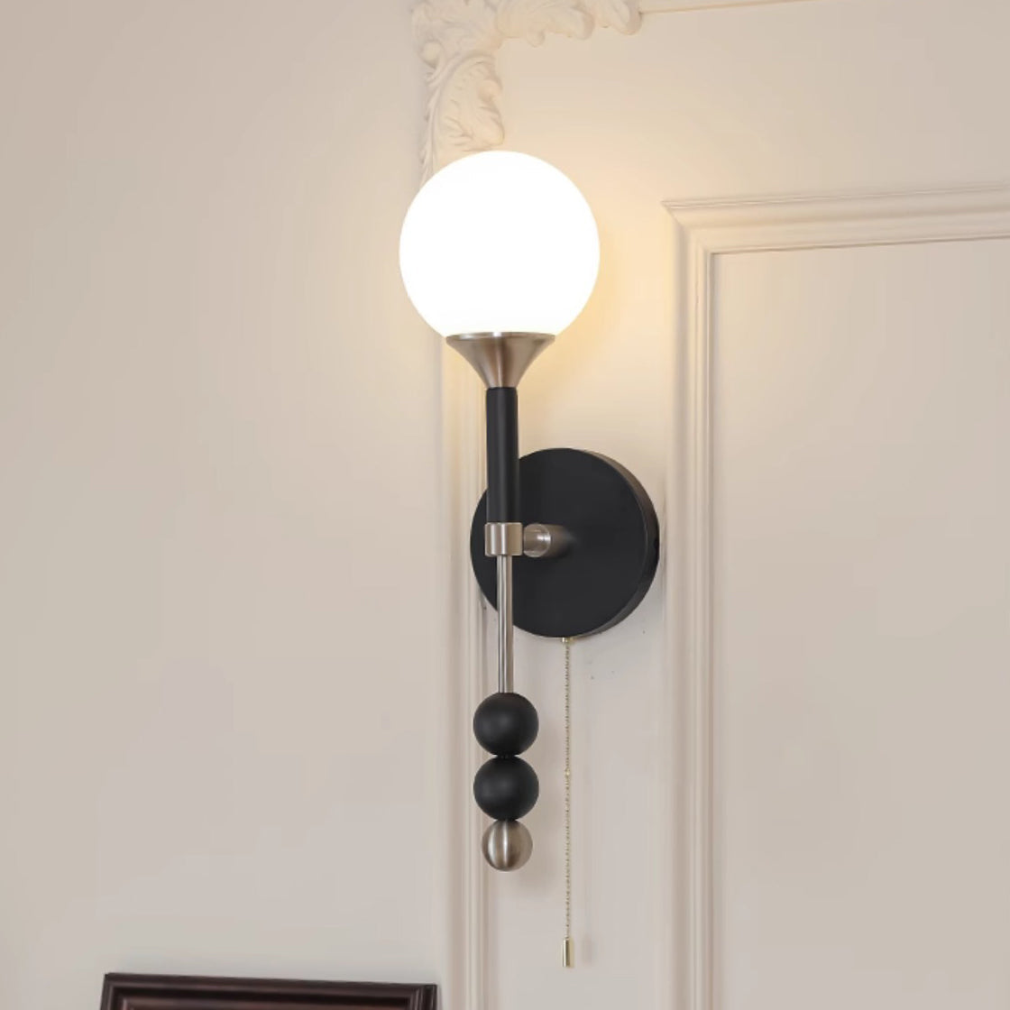 Cylinder Orb Beads Alloy Wall Lamp