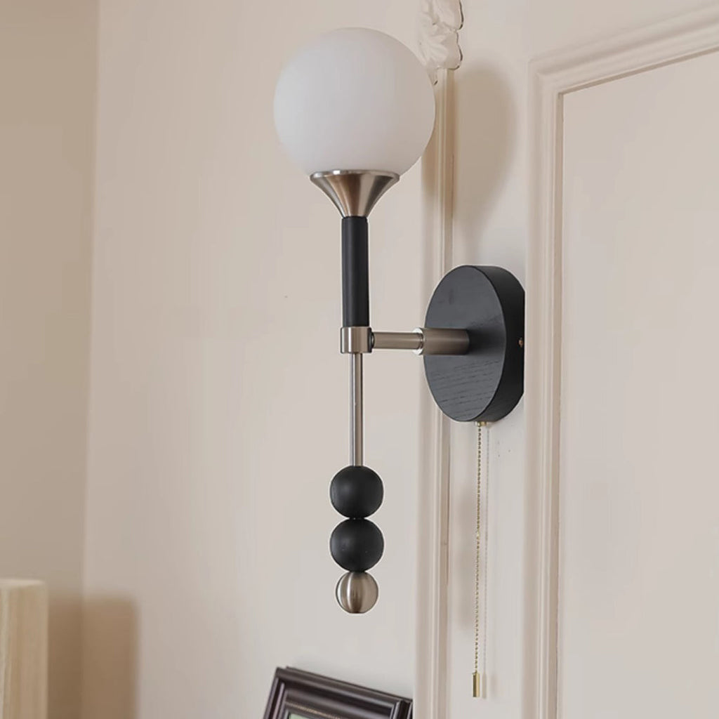 Cylinder Orb Beads Alloy Wall Lamp