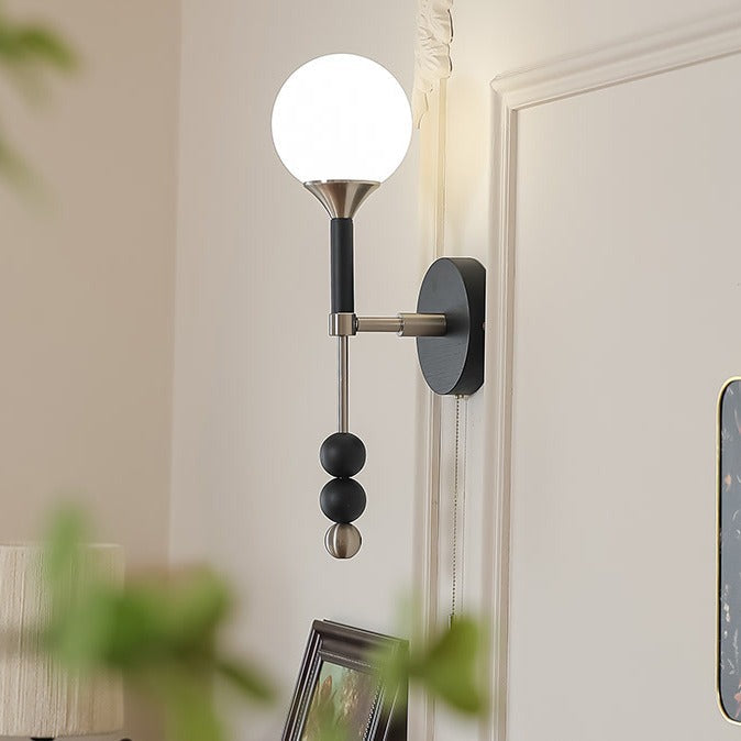 Cylinder Orb Beads Alloy Wall Lamp