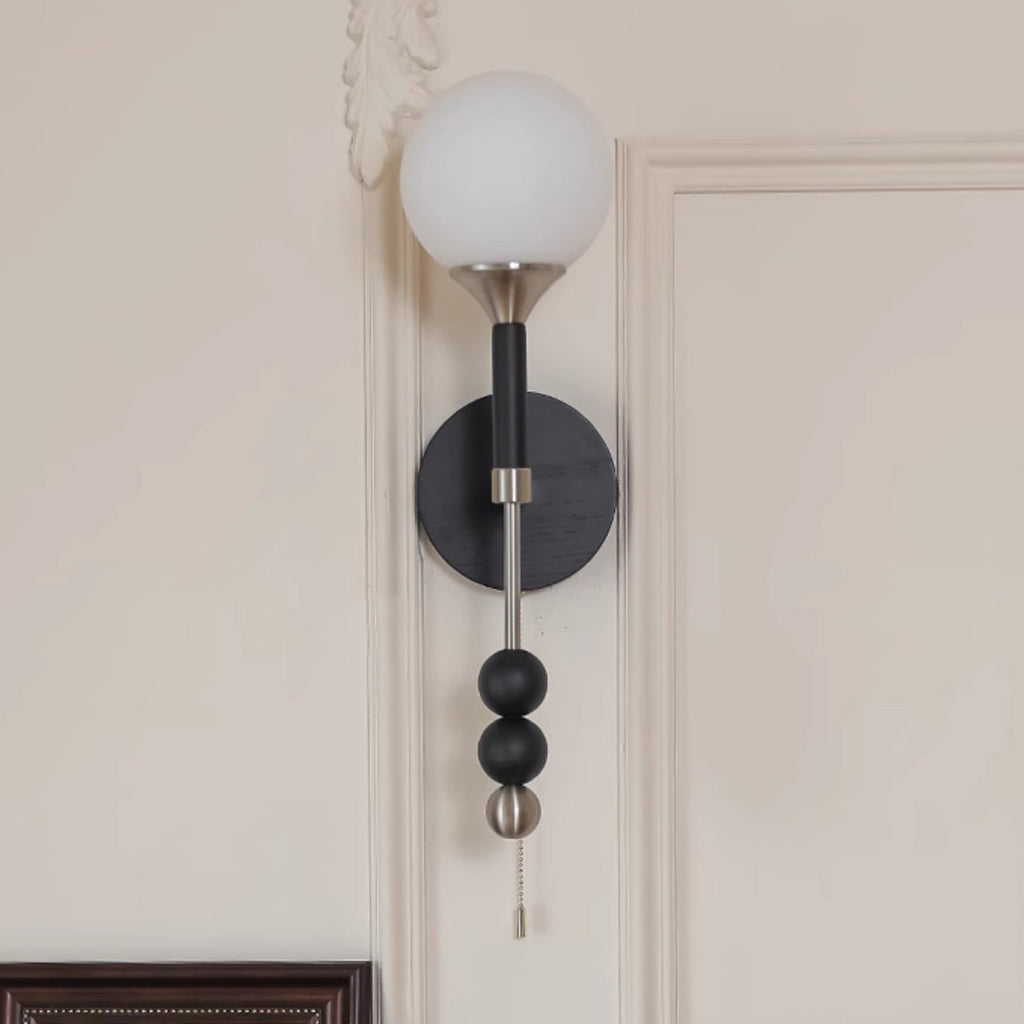 Cylinder Orb Beads Alloy Wall Lamp