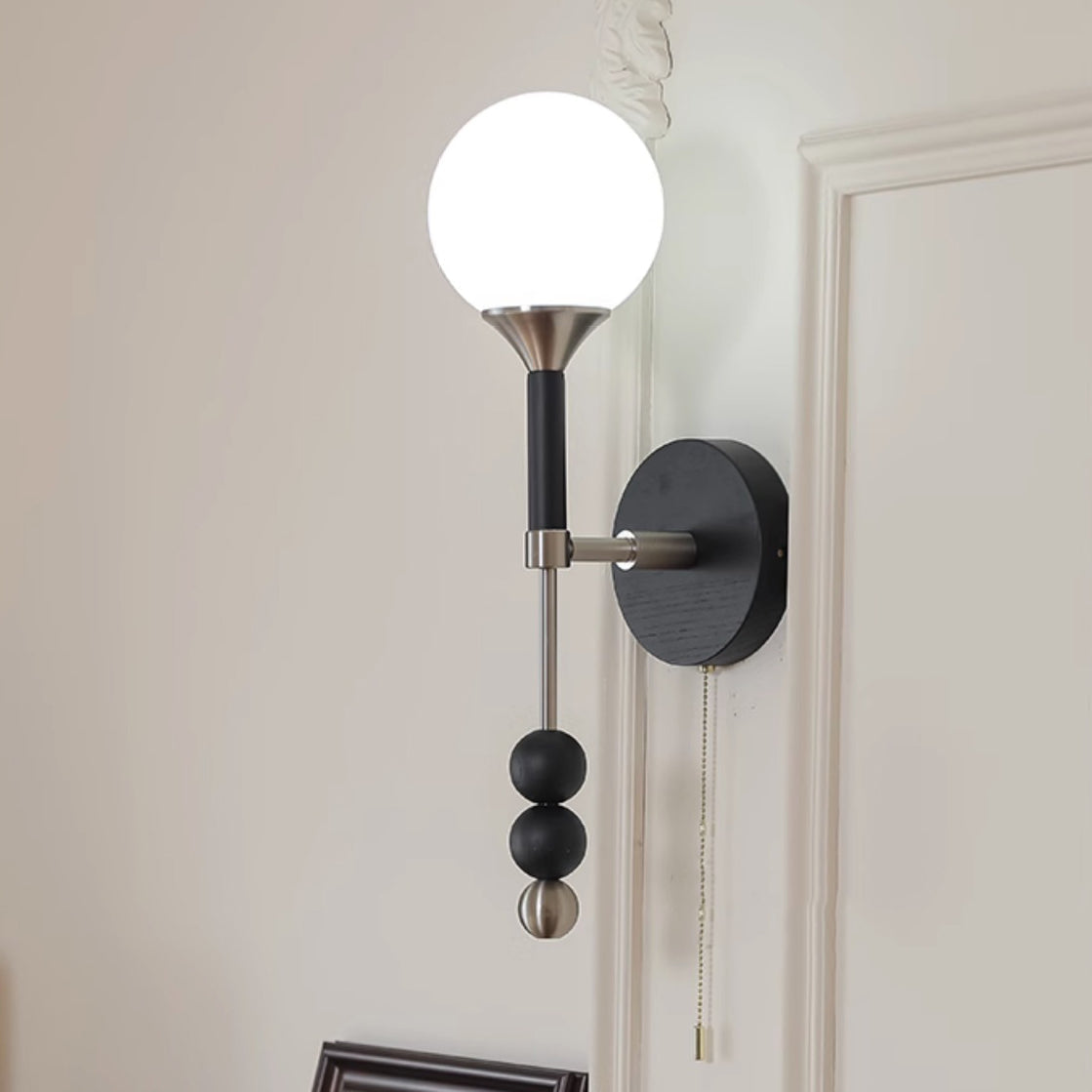 Cylinder Orb Beads Alloy Wall Lamp
