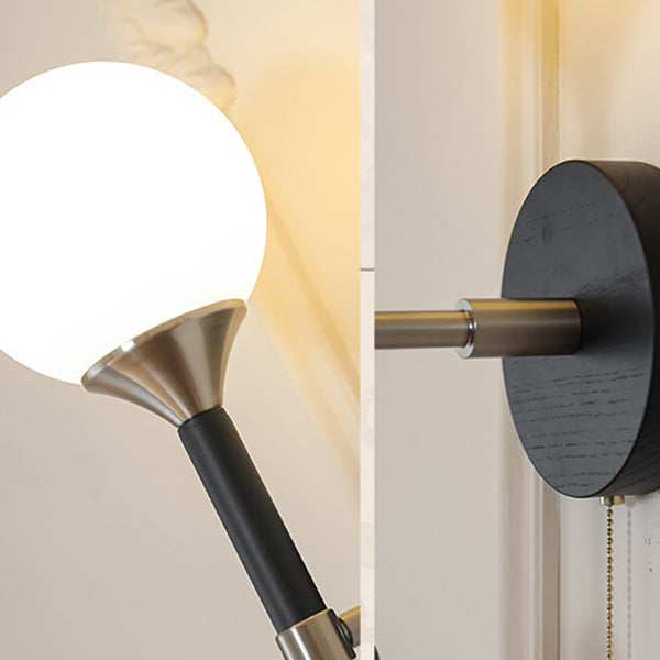 Cylinder Orb Beads Alloy Wall Lamp
