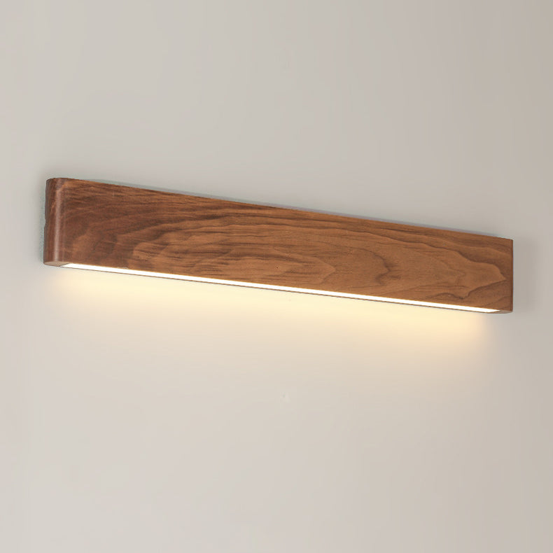 Rectangle Wood Aluminum PC Wall Lamp