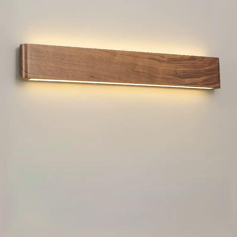 Rectangle Wood Aluminum PC Wall Lamp