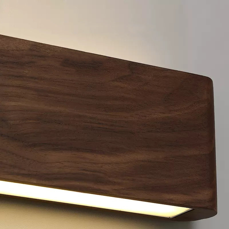 Rectangle Wood Aluminum PC Wall Lamp