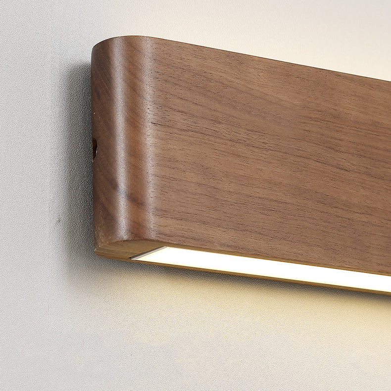Rectangle Wood Aluminum PC Wall Lamp