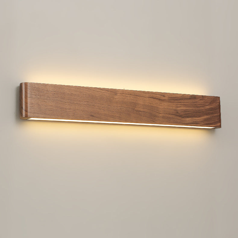 Rectangle Wood Aluminum PC Wall Lamp