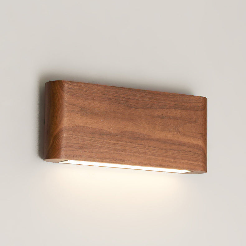 Rectangle Wood Aluminum PC Wall Lamp