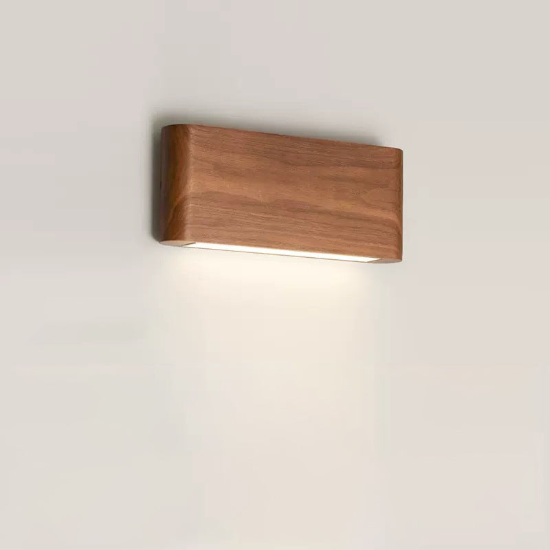 Rectangle Wood Aluminum PC Wall Lamp
