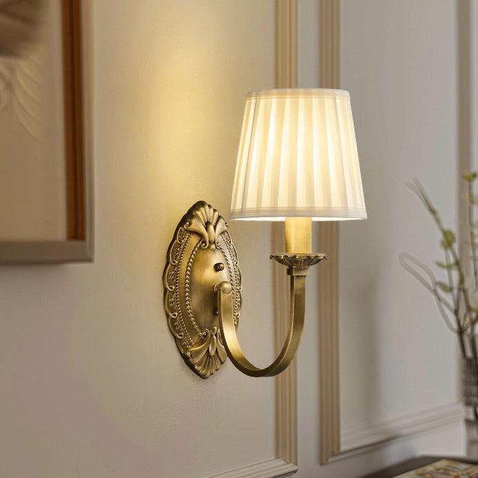 Curved Pole Round Trapezoidal Wall Lamp