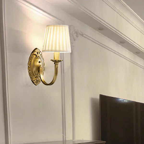 Curved Pole Round Trapezoidal Wall Lamp