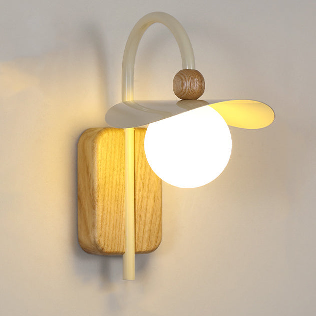 Curved Pole Round Globe Wall Lamp