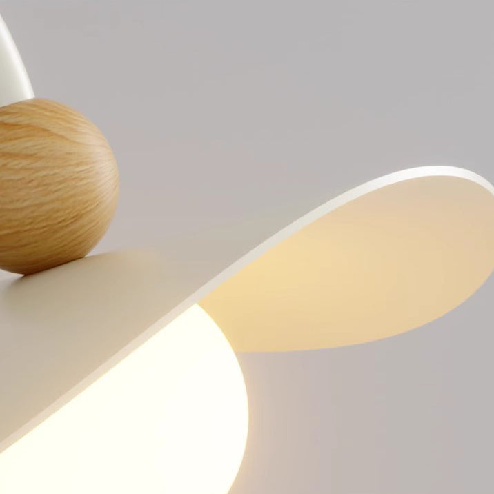 Curved Pole Round Globe Wall Lamp