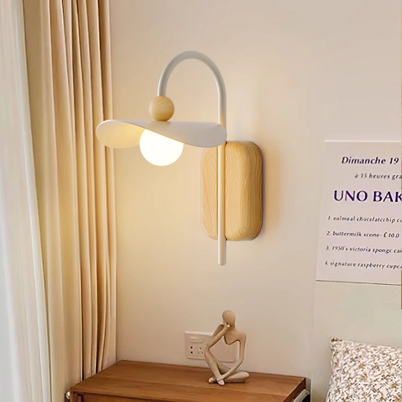 Curved Pole Round Globe Wall Lamp