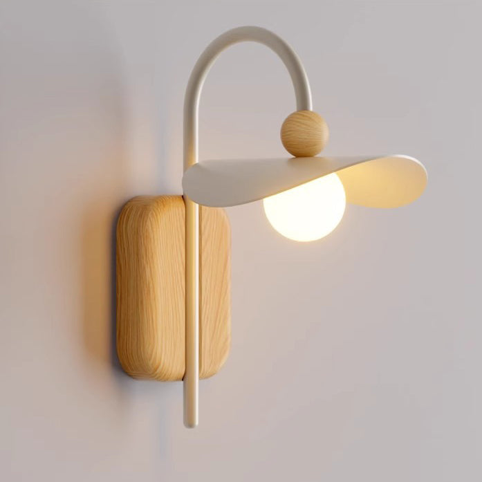 Curved Pole Round Globe Wall Lamp