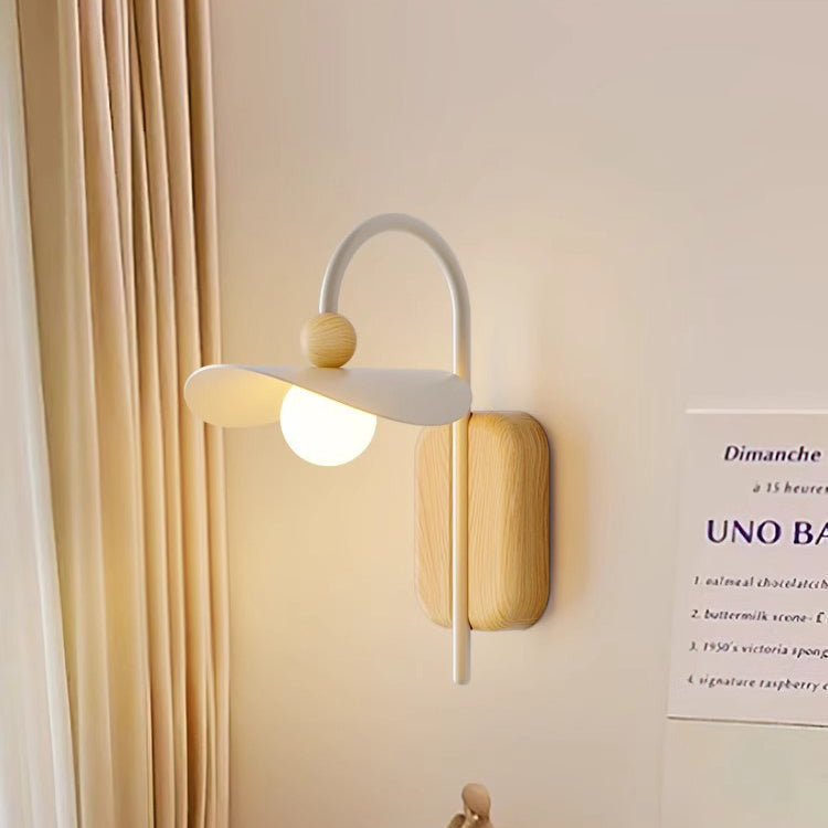 Curved Pole Round Globe Wall Lamp