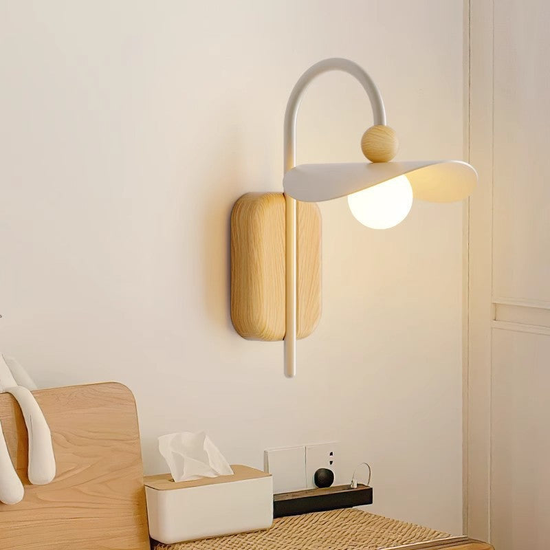 Curved Pole Round Globe Wall Lamp