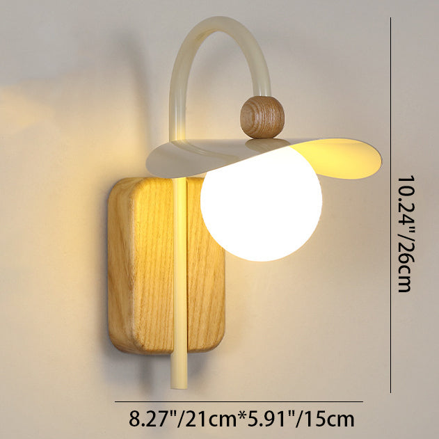 Curved Pole Round Globe Wall Lamp