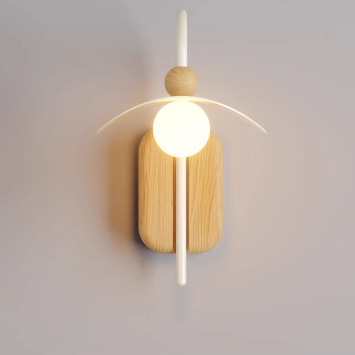 Curved Pole Round Globe Wall Lamp