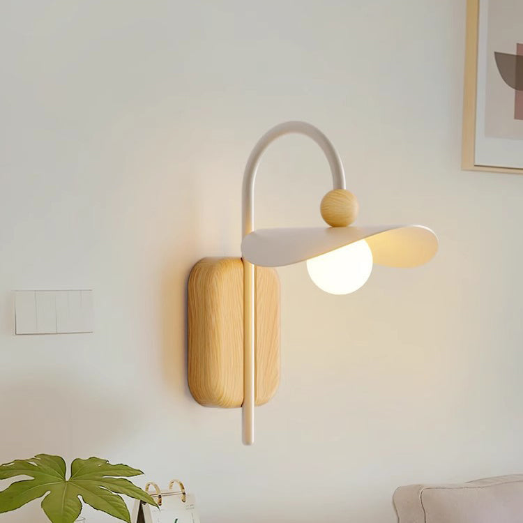 Curved Pole Round Globe Wall Lamp