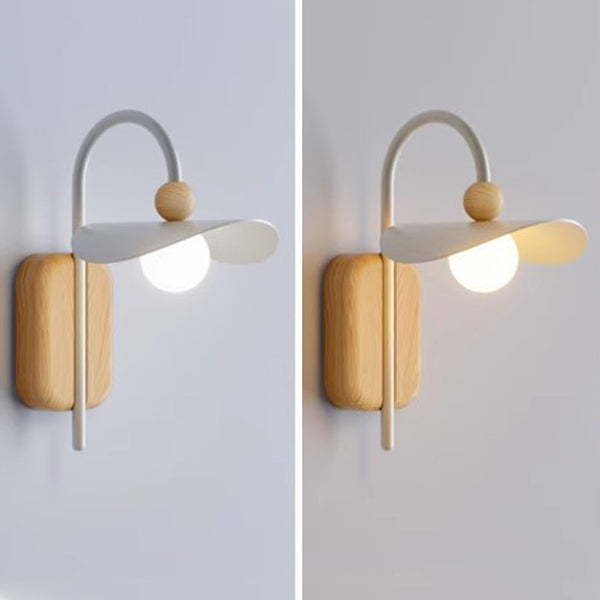 Curved Pole Round Globe Wall Lamp