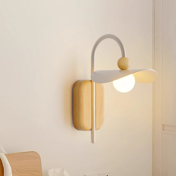 Curved Pole Round Globe Wall Lamp