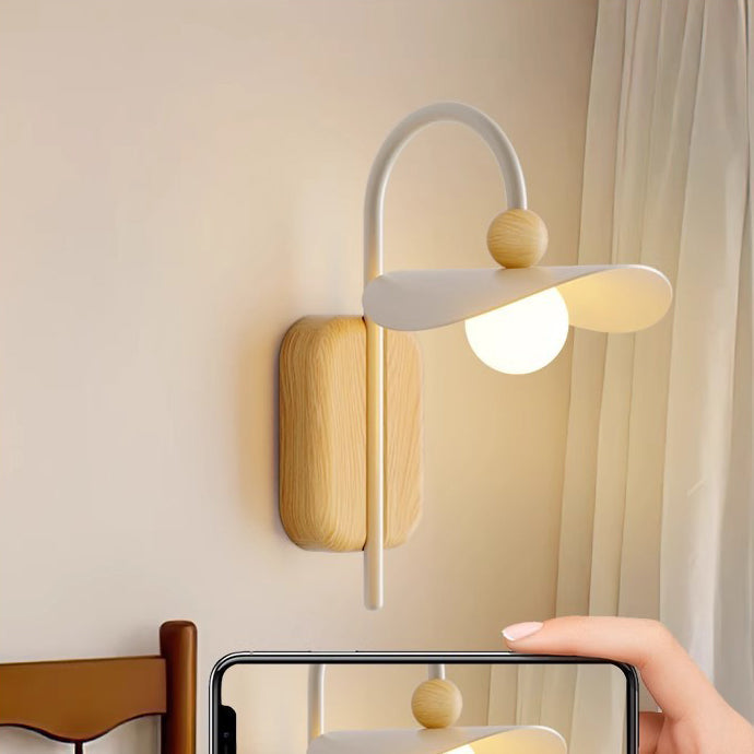 Curved Pole Round Globe Wall Lamp