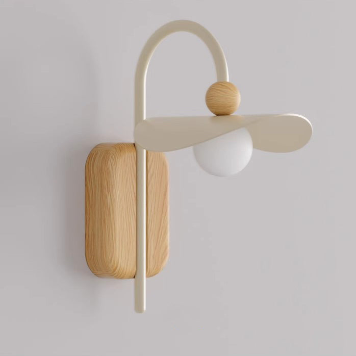 Curved Pole Round Globe Wall Lamp